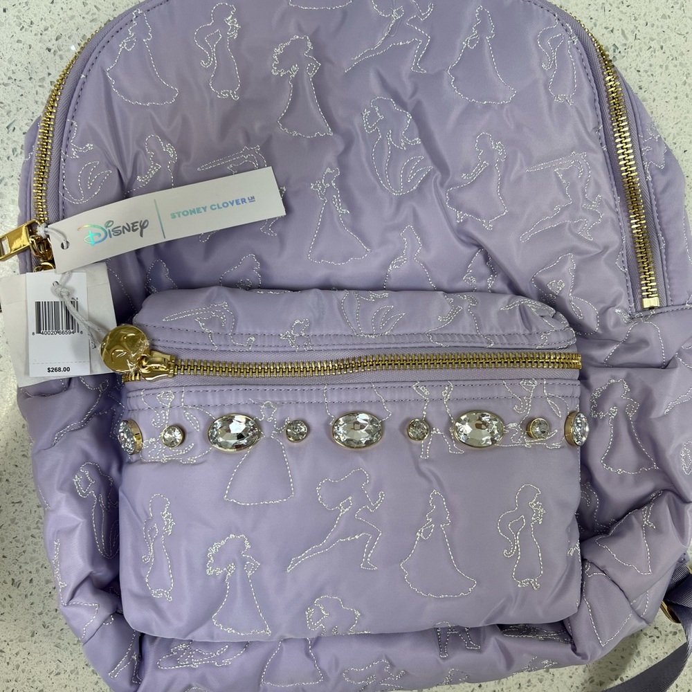Disney x Stoney Clover lilac princess embroidered backpack